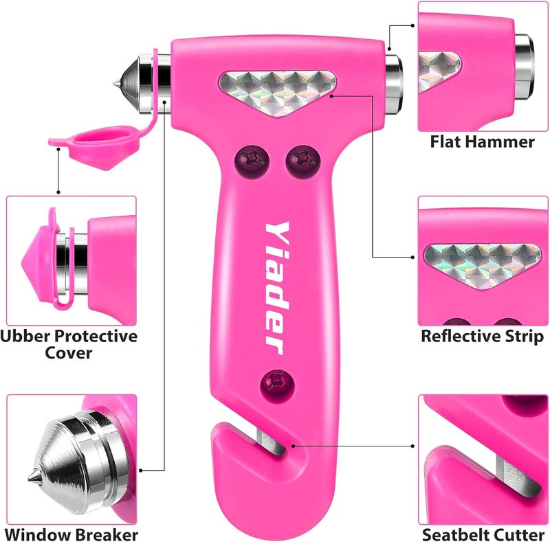 Yiader Store Window Breaker, 2 Pack Automotive Escape Tool with Car Window Breaker and Seatbelt Cutter, Glass Breaker Car Essentials Emergency Escape Tool for Women（Pink+Baby Blue） - Image 2